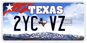 2YCVZ license plate in Texas