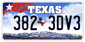 3823DV3 license plate in Texas