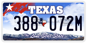 388072M license plate in Texas