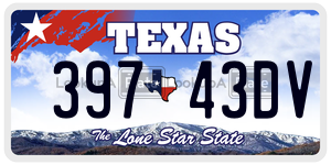 39743DV license plate in Texas