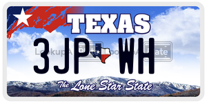 3JPWH license plate in Texas