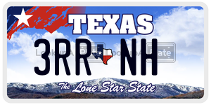 3RRNH license plate in Texas