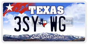 3SYWG license plate in Texas