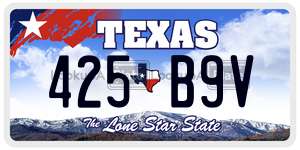425B9V  license plate in TX