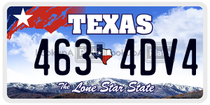 4634DV4 license plate in Texas