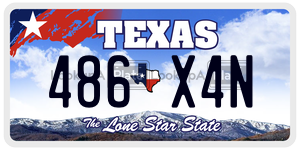 486X4N license plate in Texas