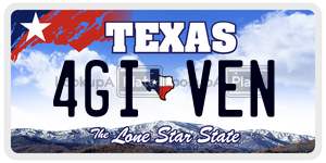 4GIVEN license plate in Texas