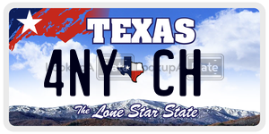 4NYCH license plate in Texas