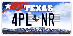 4PLNR license plate in Texas