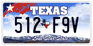 512F9V license plate in Texas