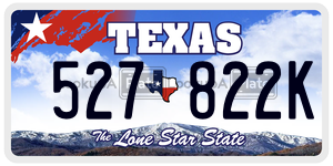 527822K license plate in Texas
