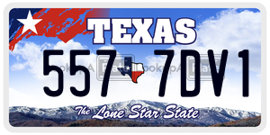 5577DV1 license plate in Texas