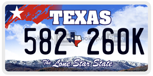 582260K license plate in Texas