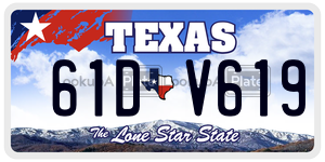 61DV619 license plate in Texas
