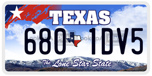 6801DV5 license plate in Texas