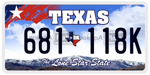 681118K license plate in Texas
