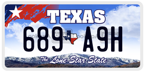 689A9H license plate in Texas