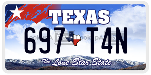 697T4N license plate in Texas