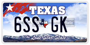 6SSGK license plate in Texas