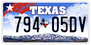 79405DV license plate in Texas
