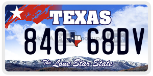 84068DV  license plate in TX