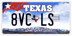 8VCLS license plate in Texas