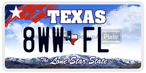 8WWFL  license plate in TX
