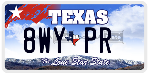 8WYPR license plate in Texas