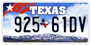 92561DV license plate in Texas