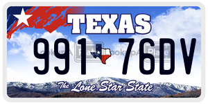 99176DV license plate in Texas