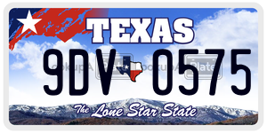 9DV0575 license plate in Texas