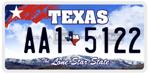 AA15122 license plate in Texas