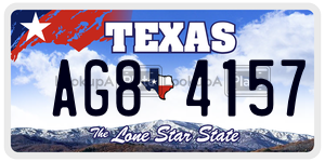 AG84157 license plate in Texas