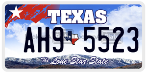 AH95523 license plate in Texas