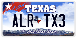 ALRTX3  license plate in TX