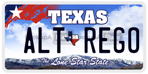 ALTREGO  license plate in TX