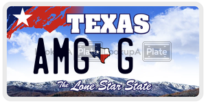 AMGG license plate in Texas