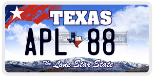 APL88  license plate in TX