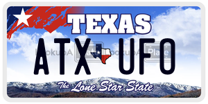 ATXUFO  license plate in TX
