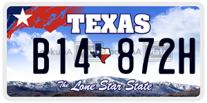 B14872H license plate in Texas