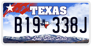 B19338J  license plate in TX