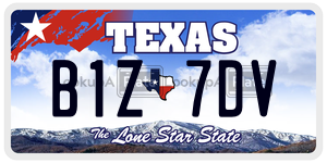 B1Z7DV  license plate in TX