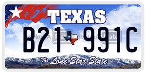 B21991C  license plate in TX