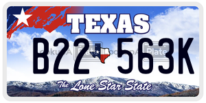 B22563K license plate in Texas