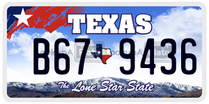 B679436  license plate in TX