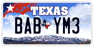 BABYM3 license plate in Texas