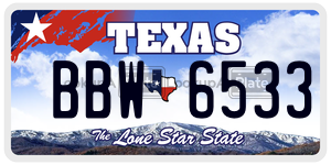 BBW6533 license plate in Texas