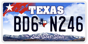 BD6N246 license plate in Texas