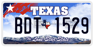 BDT1529  license plate in TX