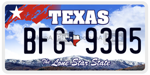 BFG9305 license plate in Texas